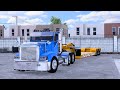 ATS 1.58 Freightliner FLD 120 (CAT Power) Transportando RetroExcavadora Hacia Cuahtemoc