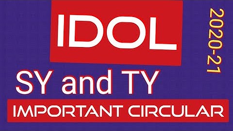 IDOL SYBCOM TYBCOM CIRCULAR I important circular IDOL