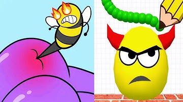 Help Monster 3 Tricky Puzzle vs Draw To Smash - Satisfying ASMR Gameplay All Levels