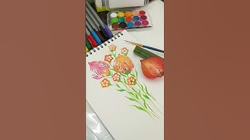 Easy Vegetable printing||fun to print#drawing #art#shorts