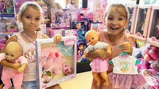 Куклы Беби бон и беби Анабель и шоппинг - 24 часа Арина и Ксения играют Как Мама / Magic Twins