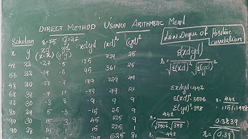 Direct Method using Arithmetic Mean/ Karl Pearsons Coefficient of  Correlation / B. com 2nd Sem/ QT
