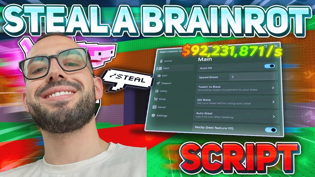 [💀 NO KEY] Steal A Brainrot Script — Instant Steal, Desync, Semi Invisible, Brainrot Spawner & More!