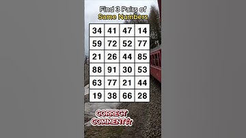CAN YOU FIND THEM ALL? Find 3 pairs of identical numbers/ /Dementia Prevention Quizzes/Tests.