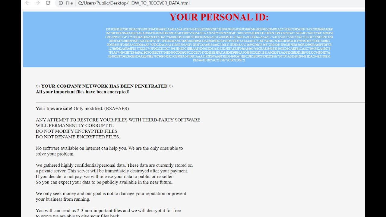 Read (MedusaLocker) ransomware removal & File Decryption.