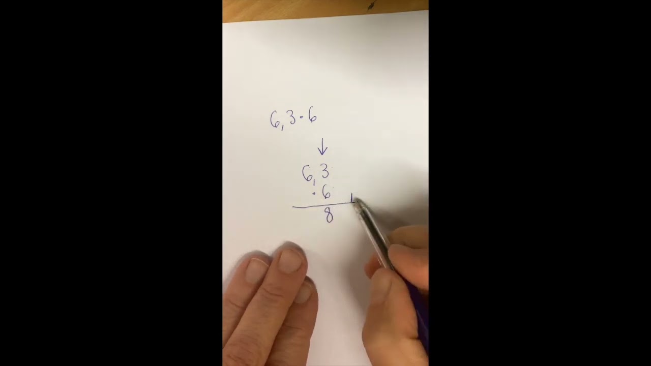 uppställning multiplikation traditionell med decimaltal - YouTube