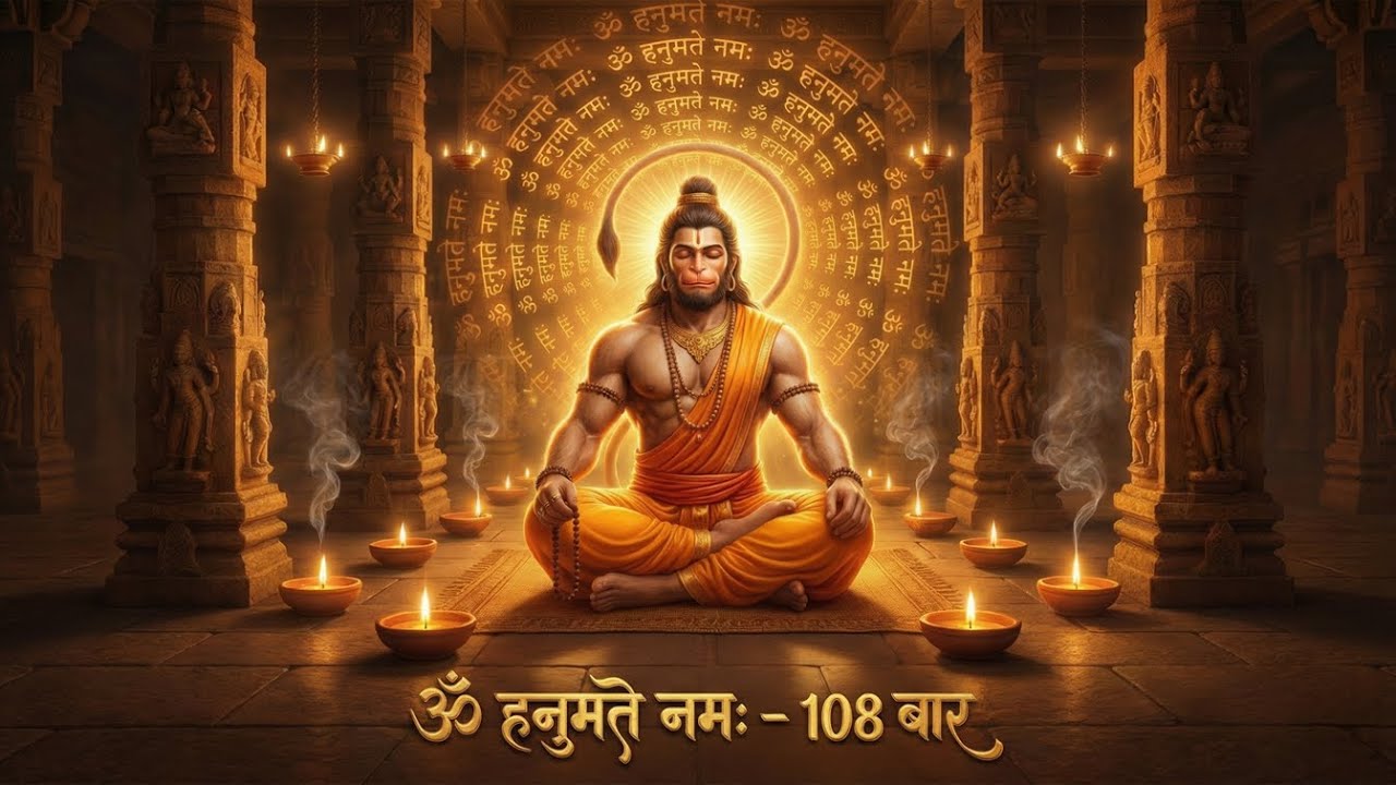 ॐ हनुमते नमः | 108 Times Powerful Hanuman Mantra | Protection & Strength