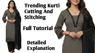 Trending Kurti Cutting And Stitching #viral #trending #cutting #Stitching #Kurti #shortkurti