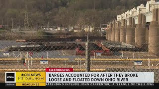 Barges accounted for after breaking loose on Ohio River