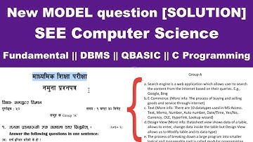 SEE Class 10 Computer Science Model question SOLUTION || Part A || Readersnepal