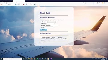 Mad Lib Code Along HTML