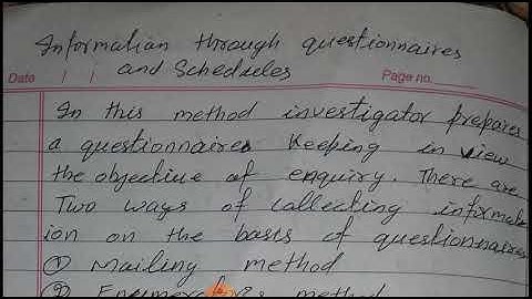 Class-11th economics information through questionnaire and schedule