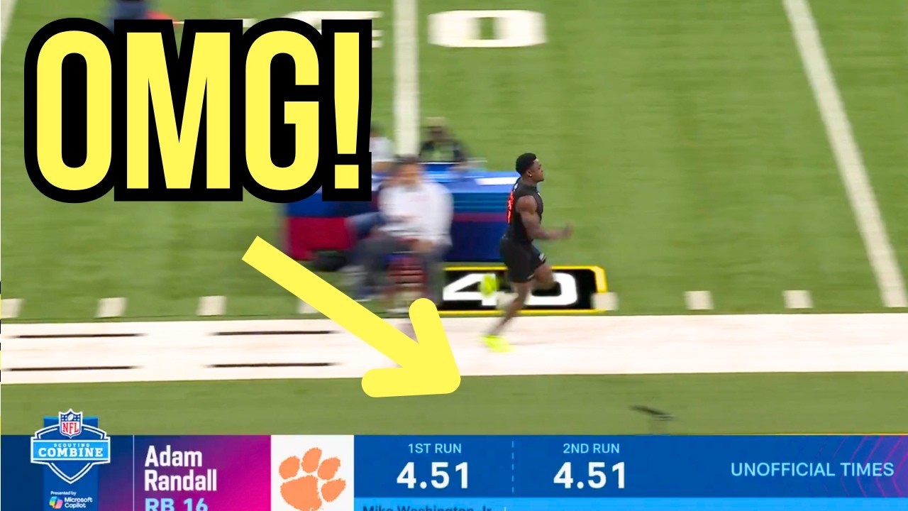 Адам Рэндалл — ОГРОМНЫЙ ПОБЕДИТЕЛЬ на отборочных соревнованиях НФЛ по показателю скорости (Elite ...