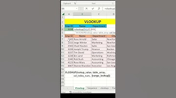 Excel 🔭 VLOOKUP🔎💯 function. #shorts