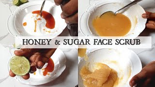 DIY HONEY &amp; SUGAR FACE SCRUB FOR GLOWING SKIN🧖🏽‍♀️🌞| Skincare Routine