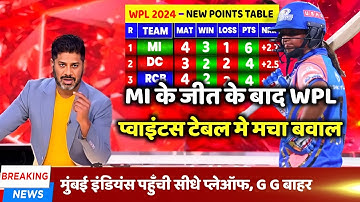 WPL 2024 Today Points Table | After  MI win vs GG | WPL 2024 Highlights