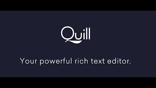 Quickstart - Introdução ao Quill Editor