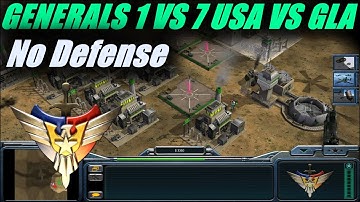 C&C Generals _1 VS 7 Brutal Armies No Defense  1 USA vs 7 GLA ( Twilight Flame )