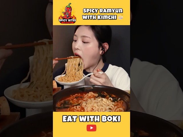 Spicy Ramyun With Kimchi Mukbang ASMR