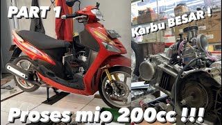 Proses bikin mio 200cc !!! , PART 1 kita rakit mesin dulu