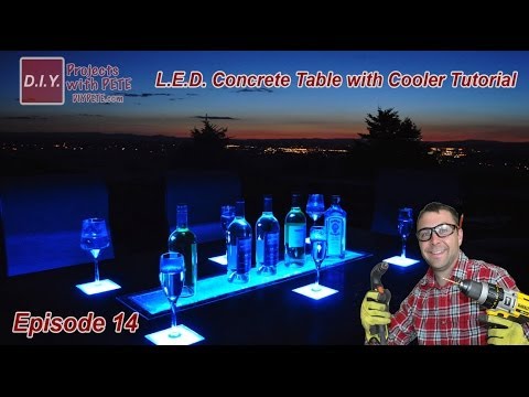 How to Make an LED Concrete Table with a Built-in Cooler