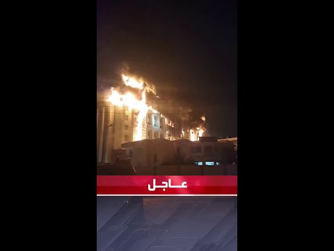محاولات لإنقاذ العالقين في مبنى مديرية أمن الإسماعيلية جراء الحريق