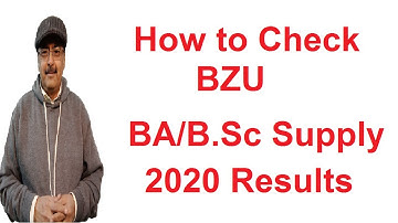 BZU Announces BA/B.Sc Supply 2020 Results