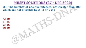 Q-3 | MAHARASTRA SET | 27th DEC, 2020 | NUMBER THEORY | SOLUTION.