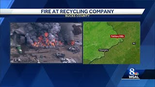 Fire breaks out at metal recycling company in Bucks County