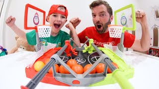 Father & Son PLAY FOOSKETBALL! / Basketball AND Football Combined!