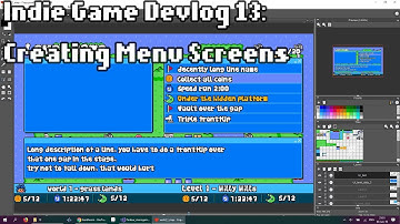 Indie Game Devlog 13 : Creating Menu Screens
