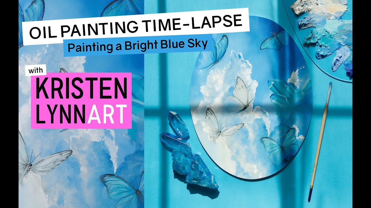 Painting a Bright Blue Sky Oil Painting TimeLapse YouTube