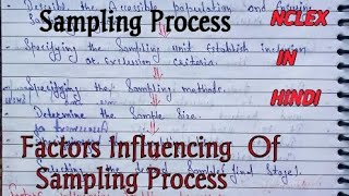 Sampling Process And Factors Influencing Sampling Process ll Nursing Research II