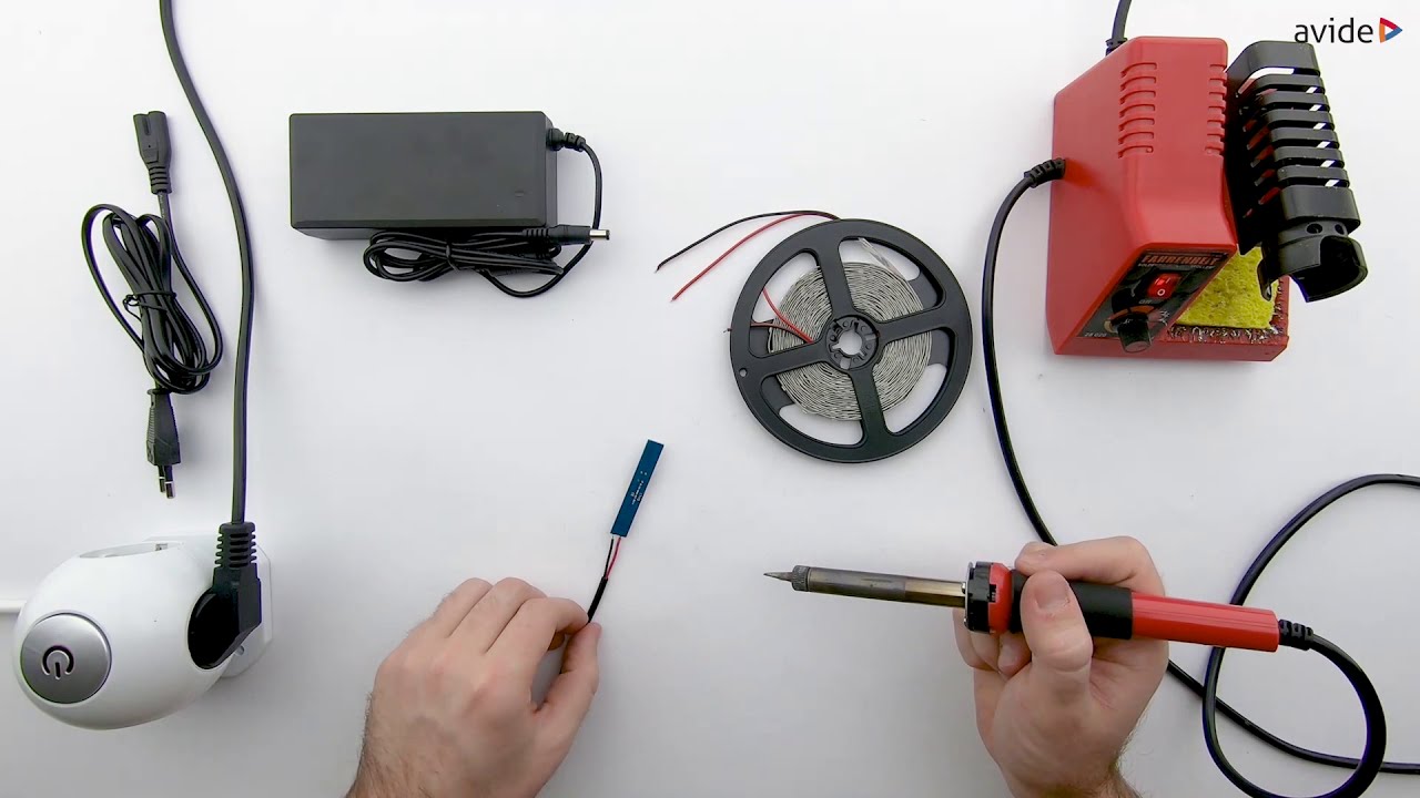 Avide ALU-profilba szerelhető LED-szalag vezérlő bekötése (Infra szenzor)