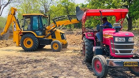 New Jcb 3dx Eco Xpert Working With Mahindra Yuvo 415 DI Tractor and Swaraj 843 XM Tractor