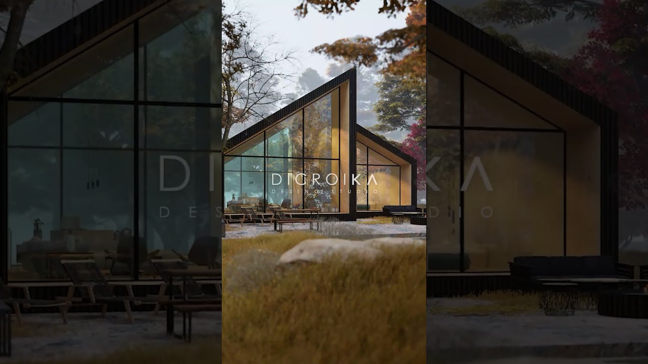 CABIN IN THE WOOD WINTER ARCHITECTURE 