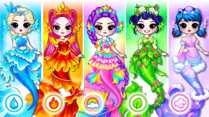 K-Pop Demon Hunters: Rumi, Zoey & Mira Glow Up Into Elemental Mermaids | | DIY Fashion Paper Dolls
