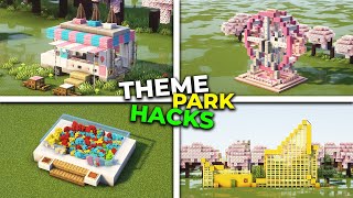 MINECRAFT 10 Coolest Amusement Park Build Hacks!