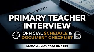 Wbbpe Primary Teacher Interview Schedule 2026