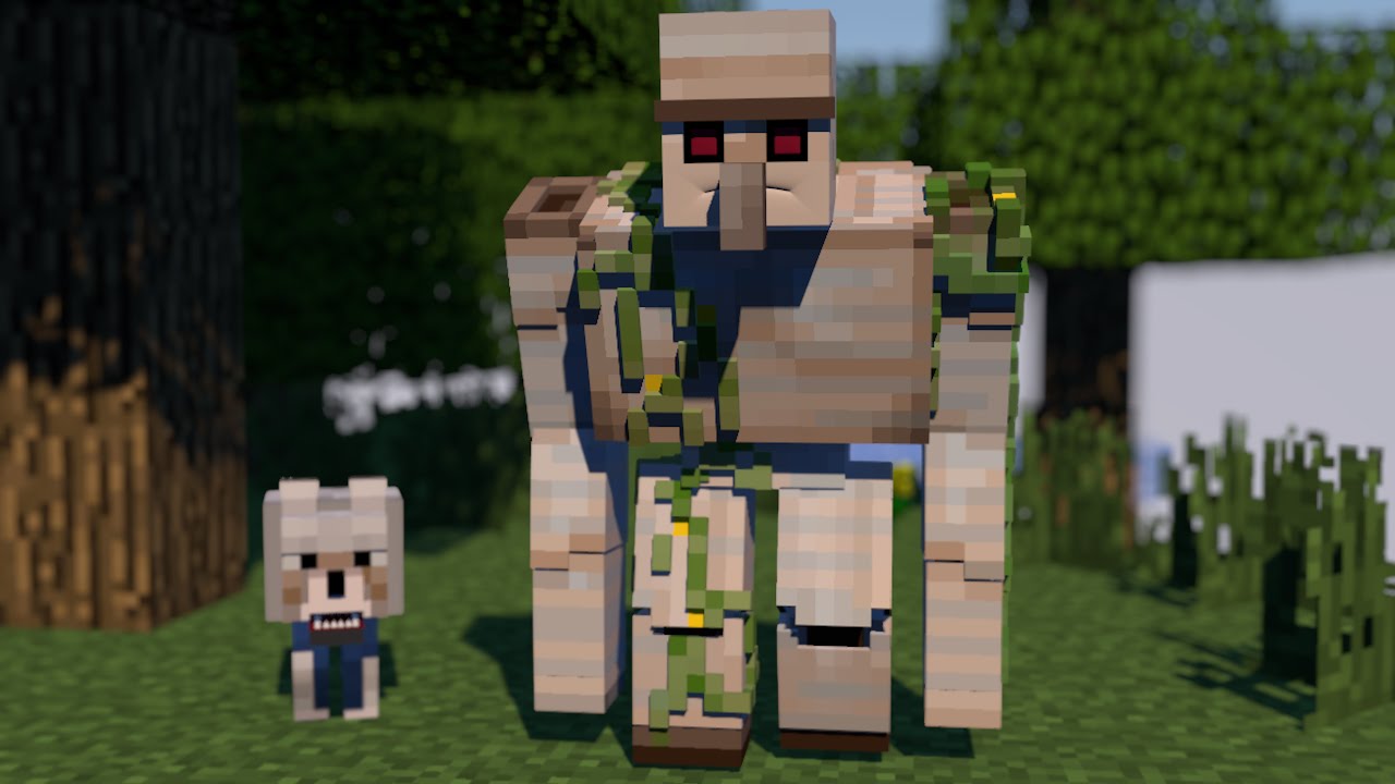 Minecraft smash mobs - Голем и его пёсик - YouTube.