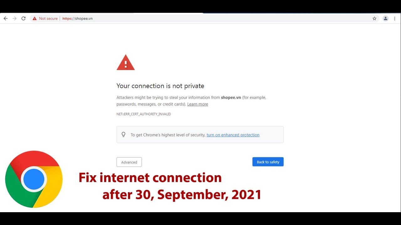  New  Fix error NET::ERR CERT DATE INVALID - Your connection is not private - Windows 7 - 2021