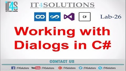 C# in Urdu - Using Dialogs in C#