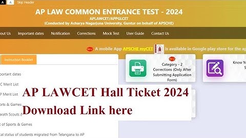 AP LAWCET Hall Ticket Download 2024 Link cets.apsche.ap.gov.in Admit card