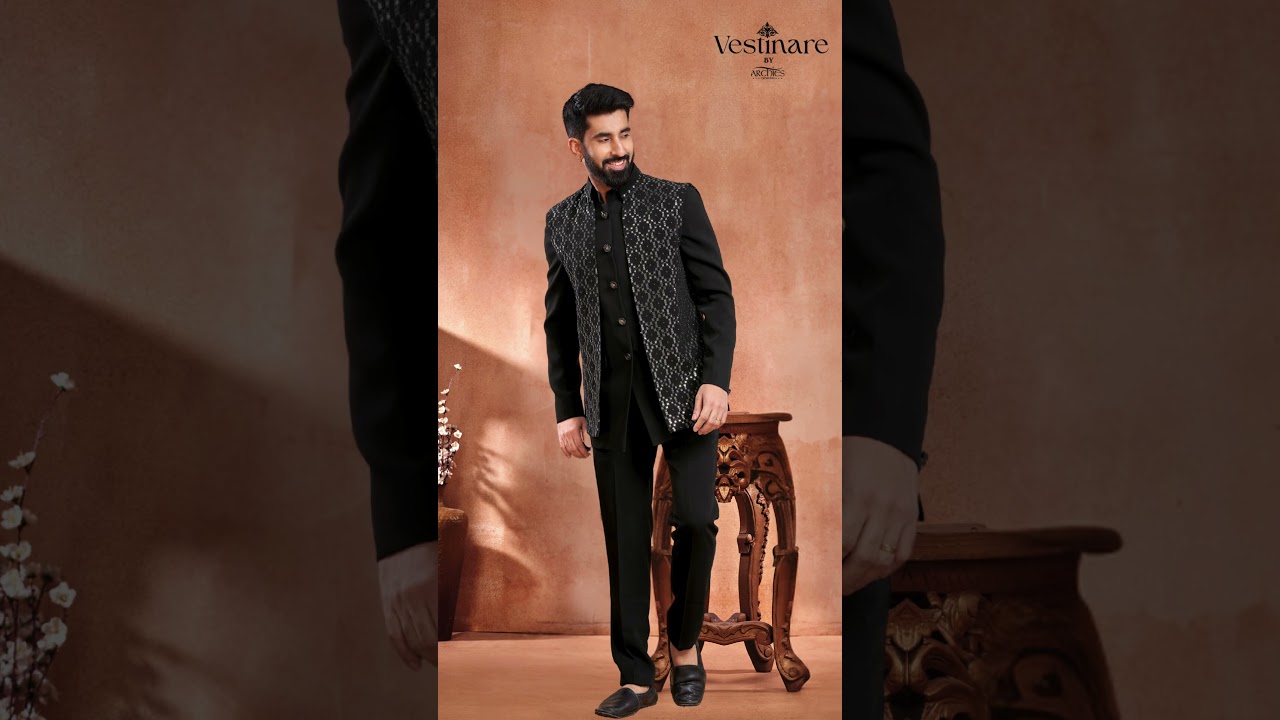 Sangeet Ceremony Party Black Men's Ethnic Wear Collection'24 