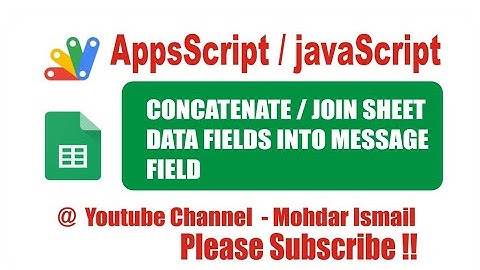 CONCATENATE / JOIN  SHEET