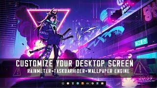 CREATE YOUR OWN GAMING SCREEN USING | RAINMETER TASKBARHIDER WALLPAPER ENGINE 2021