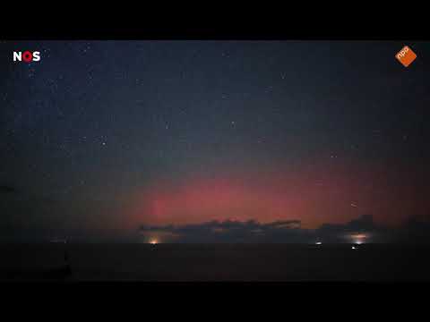 Het noorderlicht gezien vanaf Terschelling