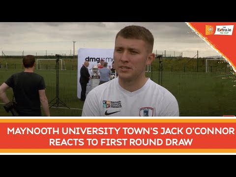 2022 Extra.ie FAI Men's Cup | Maynooth University Town's Jack O'Connor reacts to first round draw