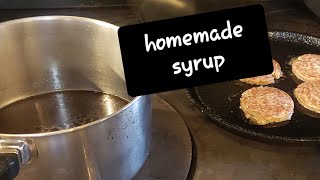Homemade Brown sugar pancake syrup/ Wood Cookstown cooking