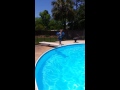 Slow motion jumping in the pool